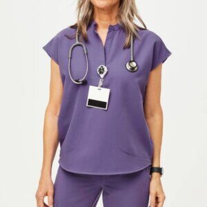 NWOT Figs Rafaela Scrub Top XXS Amethyst Purple